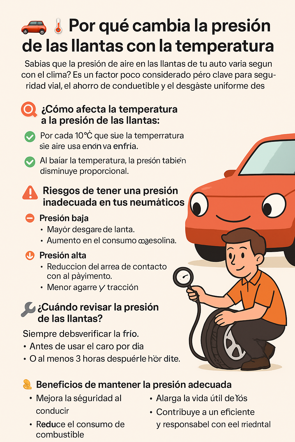 🚗 ¿Por qué cambia la presión de las llantas con la temperatura? 🌡️
